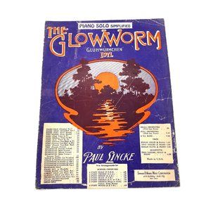 Vintage Sheet Music The Glow-Worm 1932 Piano Beginner Paul Lincke Teaching Score